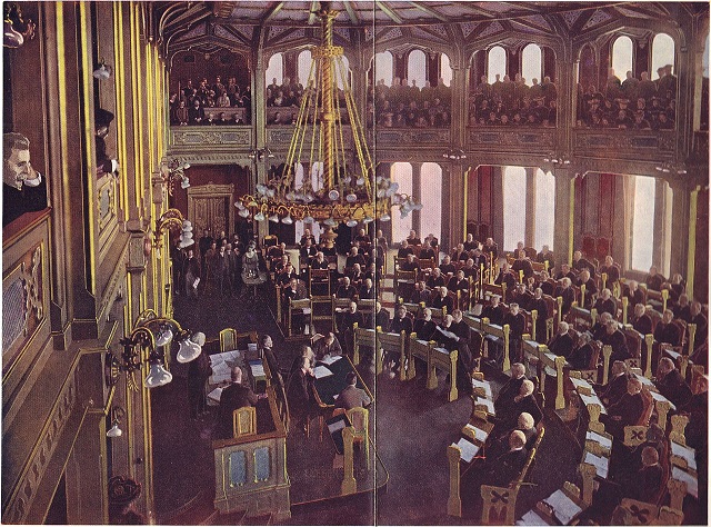 etusjert foto fra opplesingen av selvstendighetserklæringen 7. juni 1905.